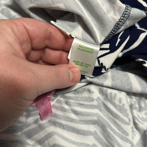 LILLY PULITZER Blue and White Pattern Strapless Sundress - Picture 5 of 5